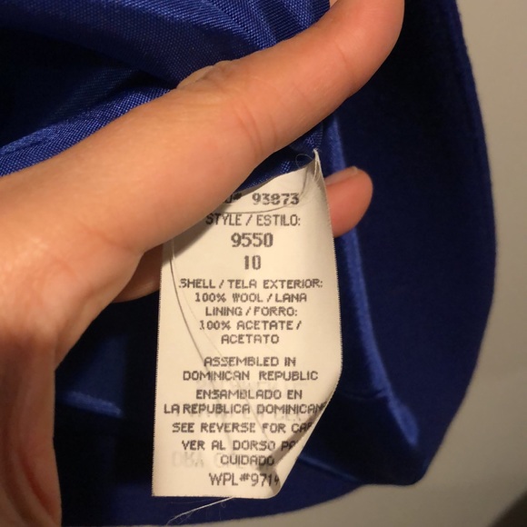 Vintage Savannah Royal Blue Wool Shoulder Padded Blazer - Picture 6 of 6